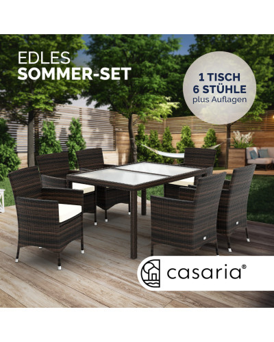 Gartenmöbel Set 7-tlg. Polyrattan Bali Komfort